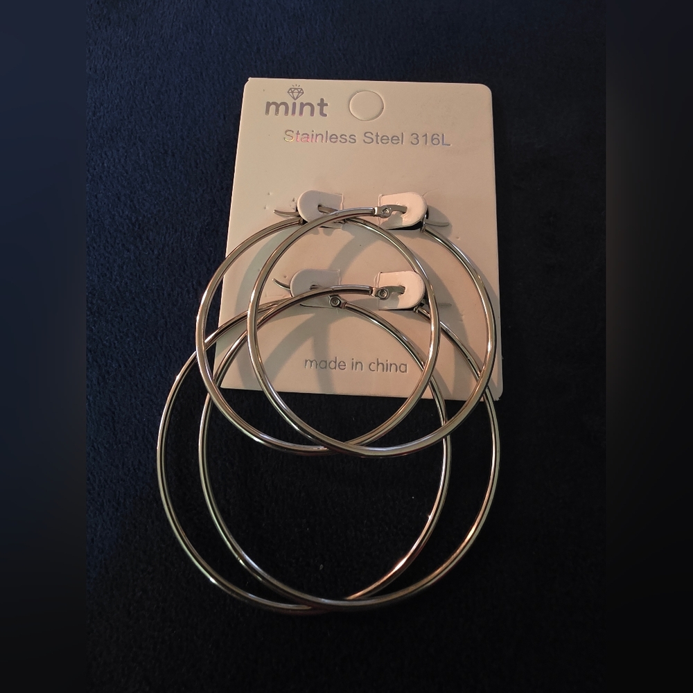 Mint Silver-Tone Hoop Earrings